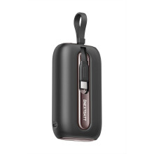 NEXTBATT Mini-Powerbank mit Schnellladefunktion, 10000 mAh, 22,5 W, mit zwei Ladekabeln - Schwarz