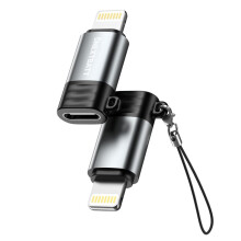 Adaptér NEXTBATT USB-C samica na Lightning - čierno-sivý