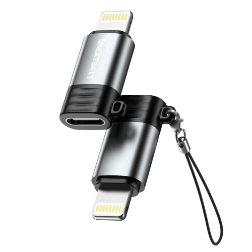 Adaptér NEXTBATT USB-C samica na Lightning - čierno-sivý
