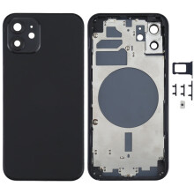 iPhone 12 Glas-Rückseite mit Rahmen - Schwarz