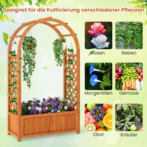 Hochbeet mit Spalier und Bogendach, 83x36x146 cm 2