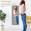 Wall Mirror with Bamboo Frame, Rounded Corners, 2 Hooks 4
