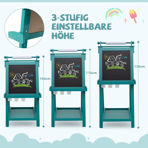 Justerbart staffeli for barn med tavle og tavle 2