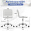 Ergonomic Office Chair, No Armrests, Adjustable Height, White 2