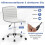 Ergonomic Office Chair, No Armrests, Adjustable Height, White 5
