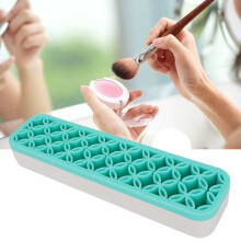 Tragbare blaue Makeup-Pinselhalter-Box, 21x5x3,5 cm
