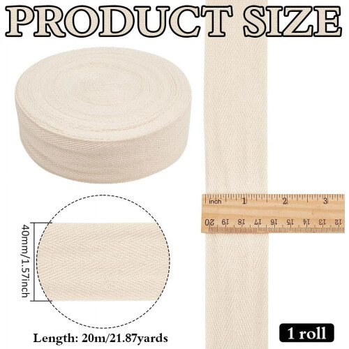 Κορδέλα ψαροκόκαλο από βαμβάκι Cornsilk Twill, πλάτος 1-5/8", 21,87 γιάρδες – Ράψιμο, DIY 1