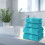Cotton Bath Towel Set 4-Piece Sky Blue 4