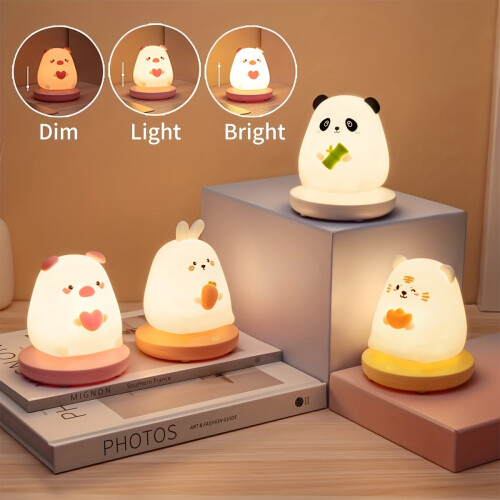 Χαριτωμένο Piggy Tiger Rabbit Panda Shape Usb Σιλικόνης Παιδικό Φως Νυχτερινού Ύπνου 1