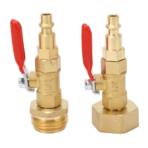 2PCS RV Blowout Adapter with Ball Valve, Thread 2