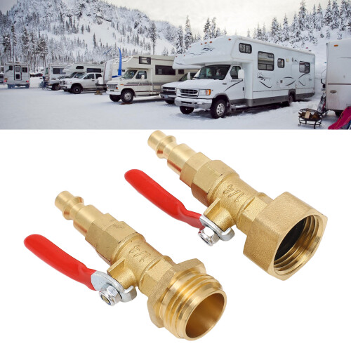 2PCS RV Blowout Adapter with Ball Valve, Thread
