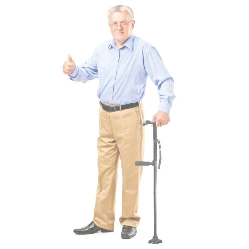 Foldable Walking Stick with LED Light and Tripod Base 2