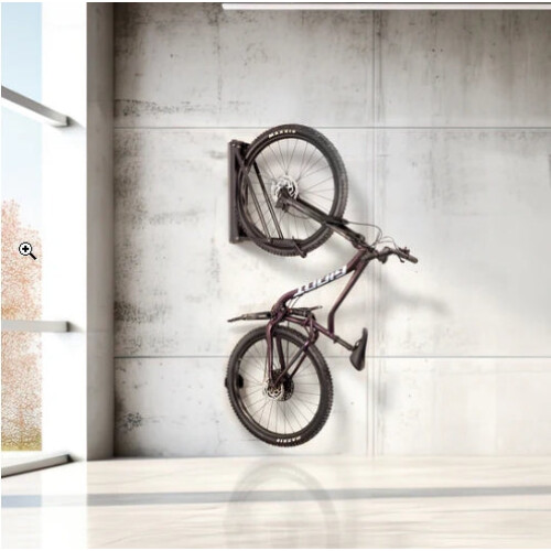 Porte-vélos pivotant, noir - Design compact et enroulable 1