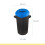 Waste Bin with Lid, 35L, Blue - Eco Solution 2