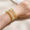 Gold Beaded Bracelet for Women Natural Stone Healing Stack 3