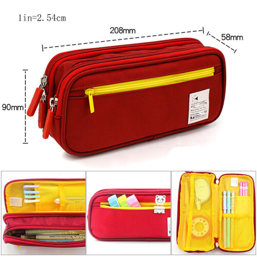 Large Capacity Korean-Style Pencil Case, Double-Layer & Multi-Functional, Sustainable Polyester – Compatible with School/Office Use 2