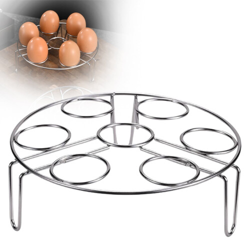Stainless Steel Egg Steamer Rack 7-Egg Stackable 1
