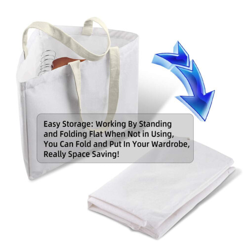 Foldable Triangle Hanger Organizer Bag – Waterproof, Portable, Space-Saving Wardrobe Storage with Handle, White 1
