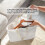 Foldable Triangle Hanger Organizer Bag – Waterproof, Portable, Space-Saving Wardrobe Storage with Handle, White 3