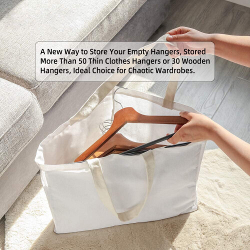 Foldable Triangle Hanger Organizer Bag – Waterproof, Portable, Space-Saving Wardrobe Storage with Handle, White 2