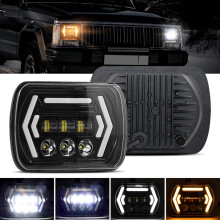 Fari a LED plug and play con anello luminoso DRL a freccia, struttura sigillata impermeabile, alloggiamento antiurto per auto classiche e camion