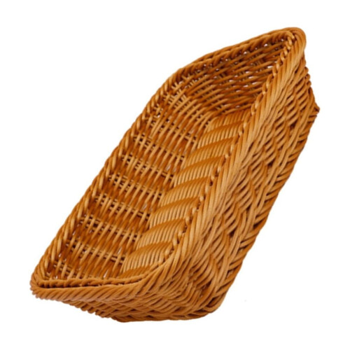 1Pc Practical Plastic Storage Basket Brown Square Bread Tray Fruit and Food Plate 2