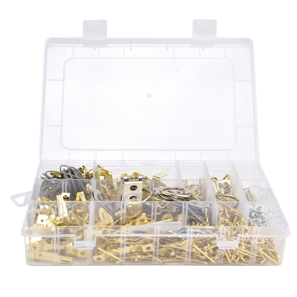 Picture Hangers Assorted Kit, Wall Hanging Kit Includes Heavy Duty Picture Hanging Kit Hardware Nails D Rings Sawtooth Eye Hooks Organizational 9180479810209