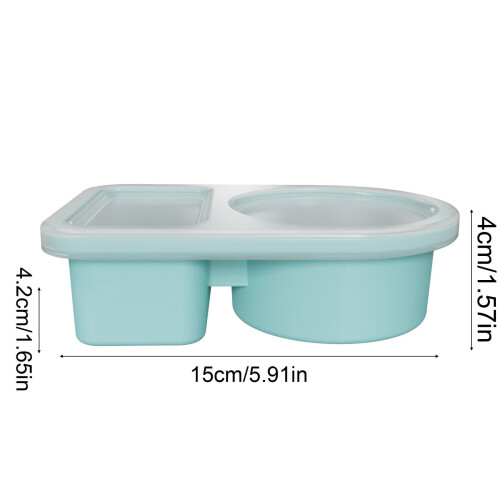 Recipiente de silicone de qualidade alimentar com dois compartimentos para molhos – compacto, reutilizável, perfeito para servir e preparar 2