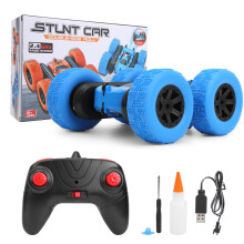 Carrinho de controle remoto infantil com controle de 2.4Ghz para operação suave, funções de acrobacias e jato de água, luzes LED que brilham no