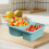 Recipiente de silicone de qualidade alimentar com dois compartimentos para molhos – compacto, reutilizável, perfeito para servir e preparar 4