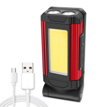 270Degree Rotation Rechargeable Led Work Light Magnetic Flashlight For Mechanics And Outdoorsmen Foldable Design With Power Display Aluminum Alloy