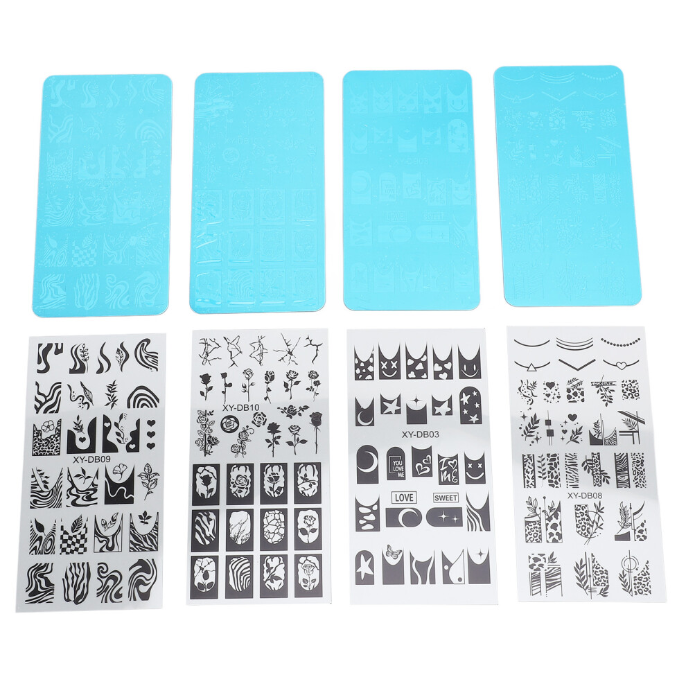 Durable Stainless Steel Nail Art Stamping Kit Versatile Compatibility With Nail Polish Acrylics Reusable Nail Plates Creative Nail Decoration Unique