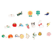 Premium Metal Enamel Pin Assortment, Japanese Anime Themed Multifunctional Accessories with Exquisite Craftsmanship, Animal Style and Conversation