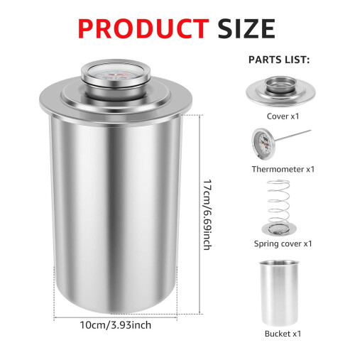 Round Stainless Steel Ham Mold with Thermometer 2.6 lb 2