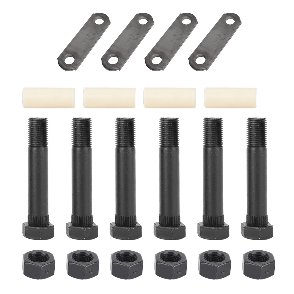 Tandem Axle Suspension Kit With Nylon Bushings, Trailer Axle Shackles Kit Includes Corrosion Resistant Shackle Bolts For Dual Axle Systems Triple 9071309230505