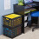 Black Plastic Storage Crate Stackable 30.6L 2