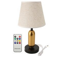 Lampade da comodino in stile retrò europeo, dimmerabili, con controllo touch, paralume in tessuto, sorgente luminosa a LED, luce calda, metallo