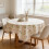 Tassel Lace Round Tablecloth with Fruit Floral Print 5
