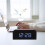 Digital Alarm Clock with Temperature Display, Black ABS Material, Compact Design, 1 Pack 7