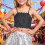 Sequined Strap Crop Top for Kids Black 5-7 Years 2