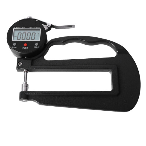 Aluminum Alloy Digital Thickness Meter for Material Testing, Clear Digital Display with0.01mm Resolution, Spring-Loaded Spindle High Accuracy 2