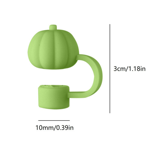 Pumpaformade sugrörsskydd – 2 st, gröna, 3 cm 2
