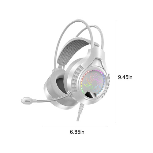 Ακουστικά Gaming με διπλή σύνδεση 3,5 mm+USB, φωτιζόμενα ενσύρματα ακουστικά με 2