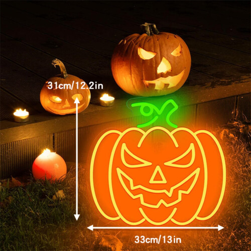 Φωτεινή πινακίδα LED για το Halloween – Στοιχειώδης διακόσμηση τοίχου 12,2"13" για πάρτι 2