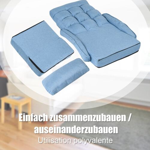 Sofá-cama conversível - reclinável ajustável com almofada 2