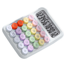 Colorful Mechanical Keyboard Calculator Desktop Office Home White ABS Battery Operated