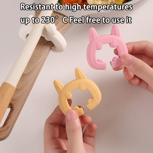 Durable Kitchen Utensils Rest Silicone Heat-pink white 1