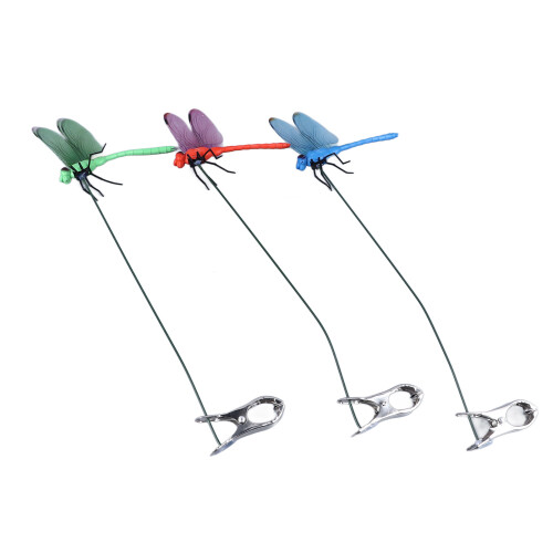 3Pcs Dragonfly Pole Clips Natural Look