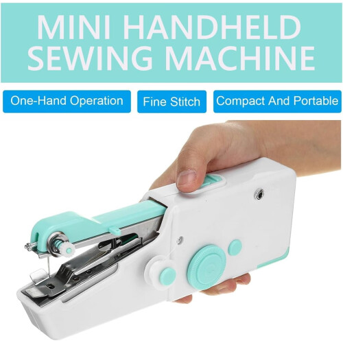 Handheld Sewing Machine, Mini Sewing Machine for Quick Stitching Suitable for,Travel,DIY (Blue) 2