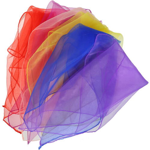 Κασκόλ Play Silks Juggling 6 τεμάχια 24x24 ίντσες ελαφριά για παιδιά και ενήλικες 2